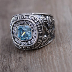 BOCAI S925 Sterling Silver Rings for Men 2023 New Men's Fashion Green Dragon White Tiger Topaz Pure Argentum Viking Jewelry