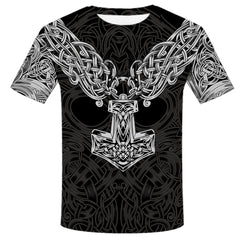 Men T-Shirt Viking Tattoo