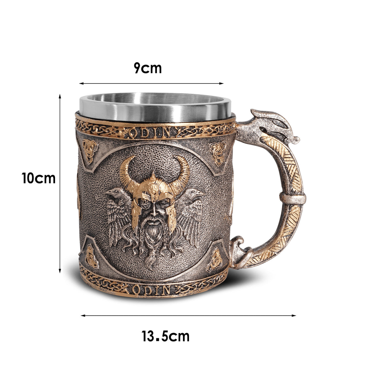 Personalized Tableware Viking Stainless Steel Liner Skull Wine Cup Resin