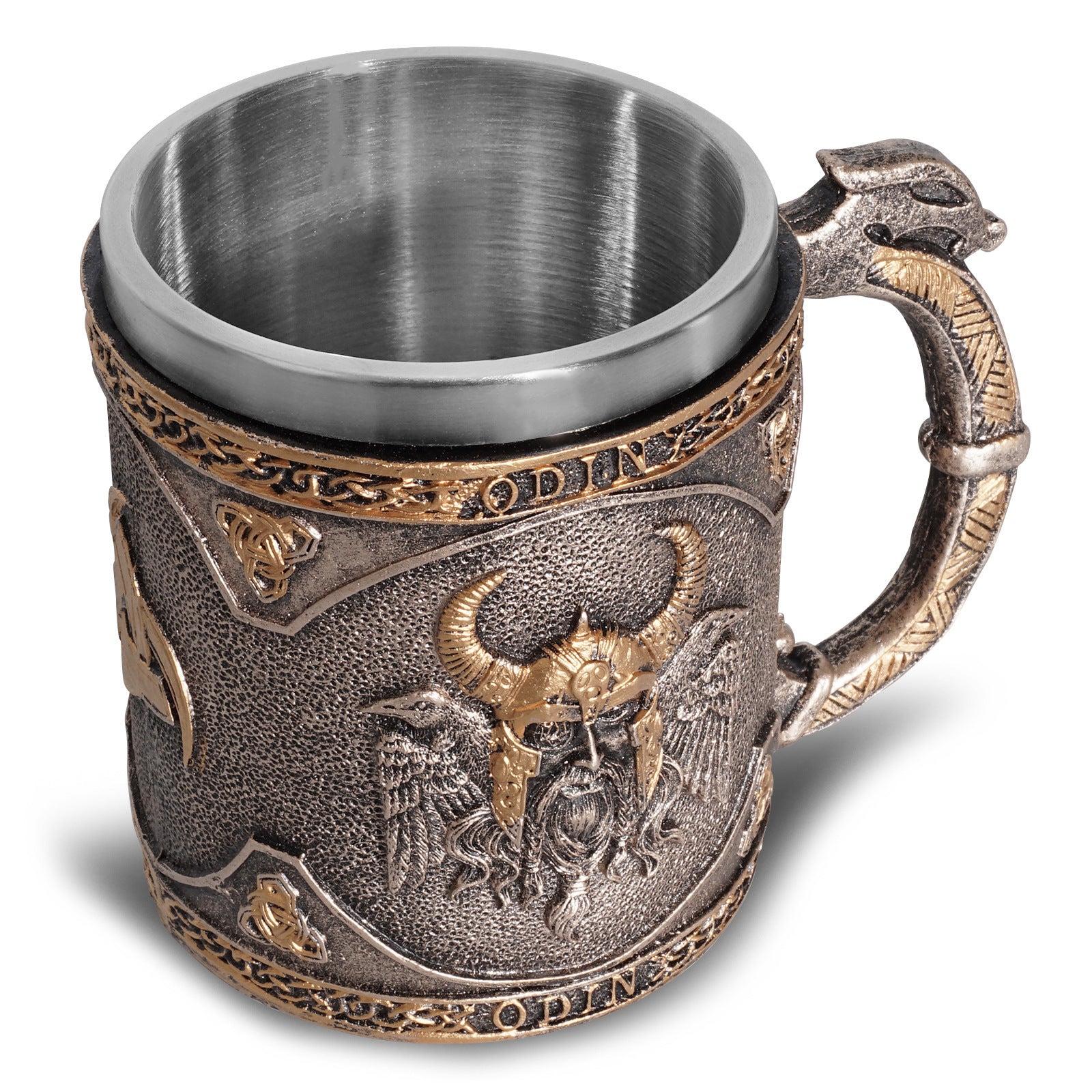 Personalized Tableware Viking Stainless Steel Liner Skull Wine Cup Resin