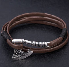 Viking Axe Leather Multilayer Bracelet