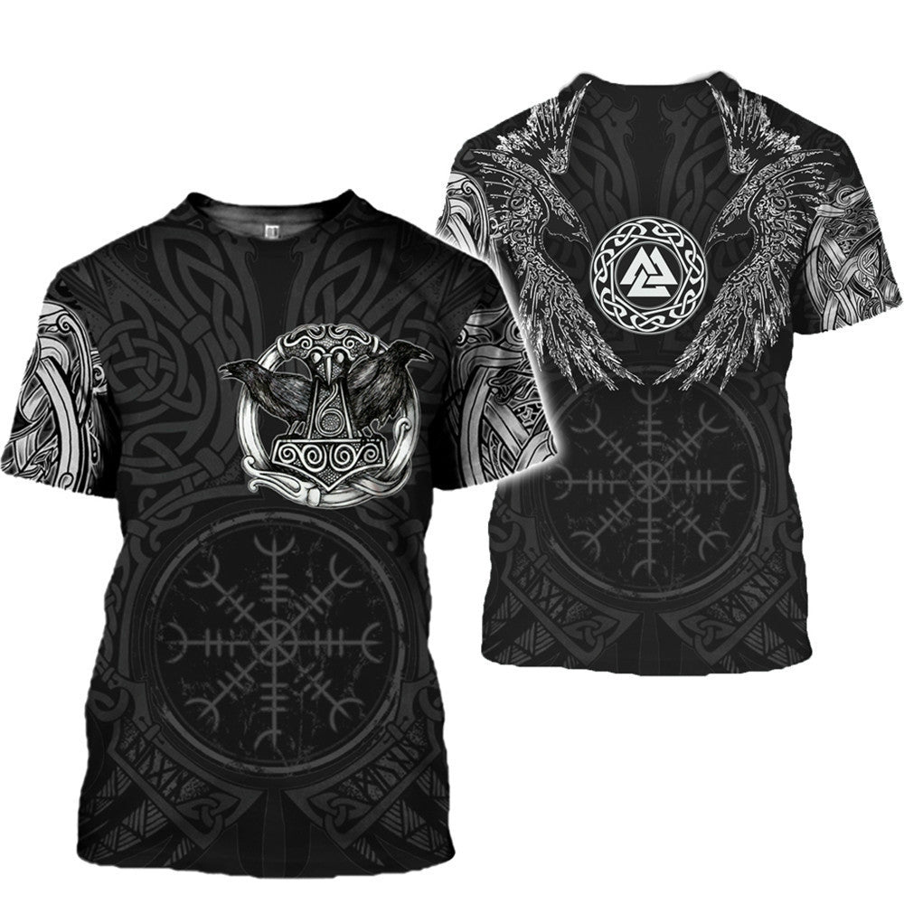 Viking Symbol Printed T-Shirt Short-Sleeved T-Shirt