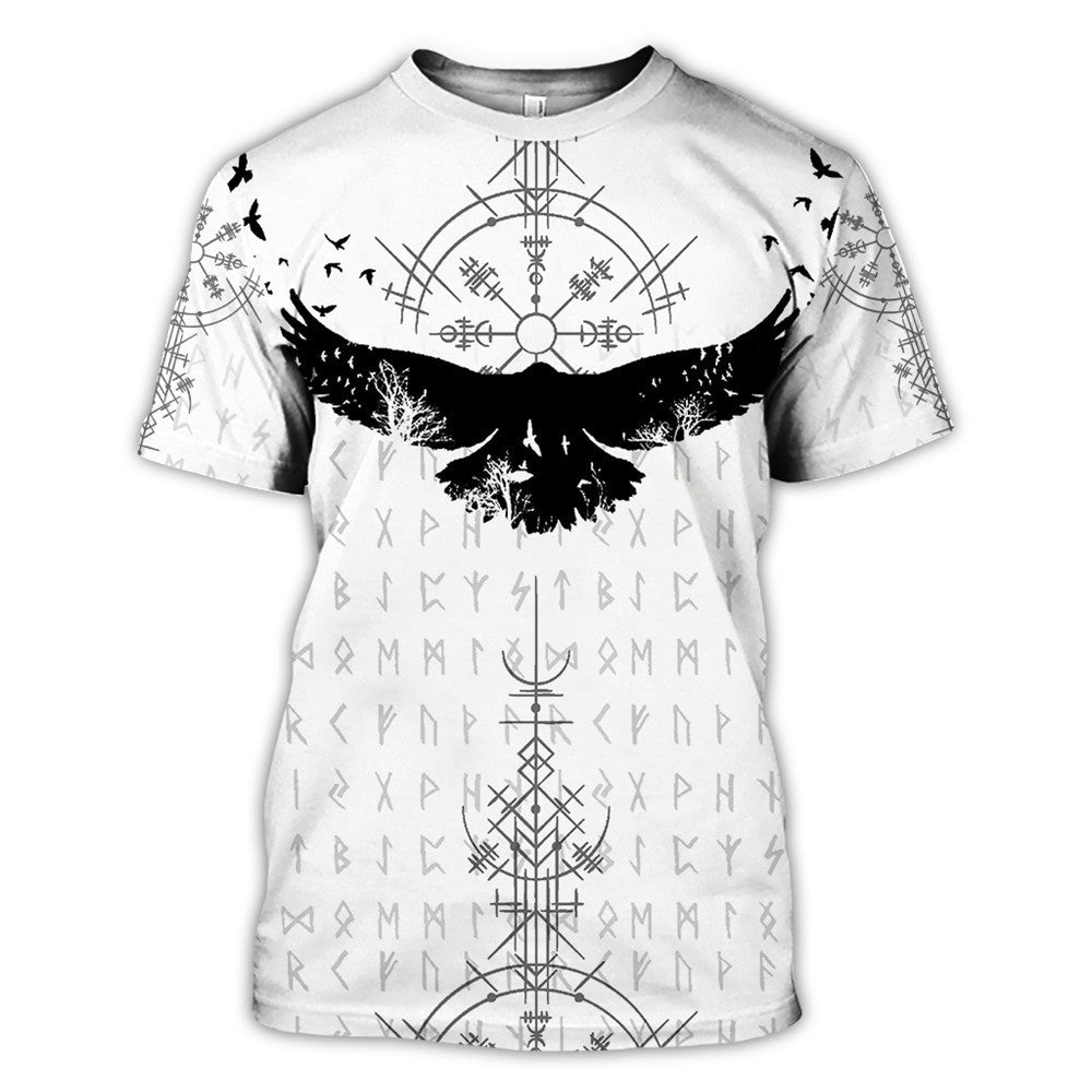 Men's Viking Symbol Print T Shirt Short Sleeve