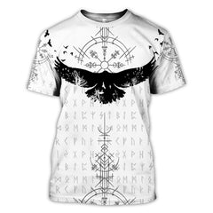 Men's Viking Symbol Print T Shirt Short Sleeve