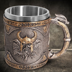 Personalized Tableware Viking Stainless Steel Liner Skull Wine Cup Resin