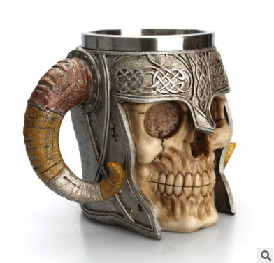 Double Horn 3D Stainless Steel Drinking Cup Office Cup