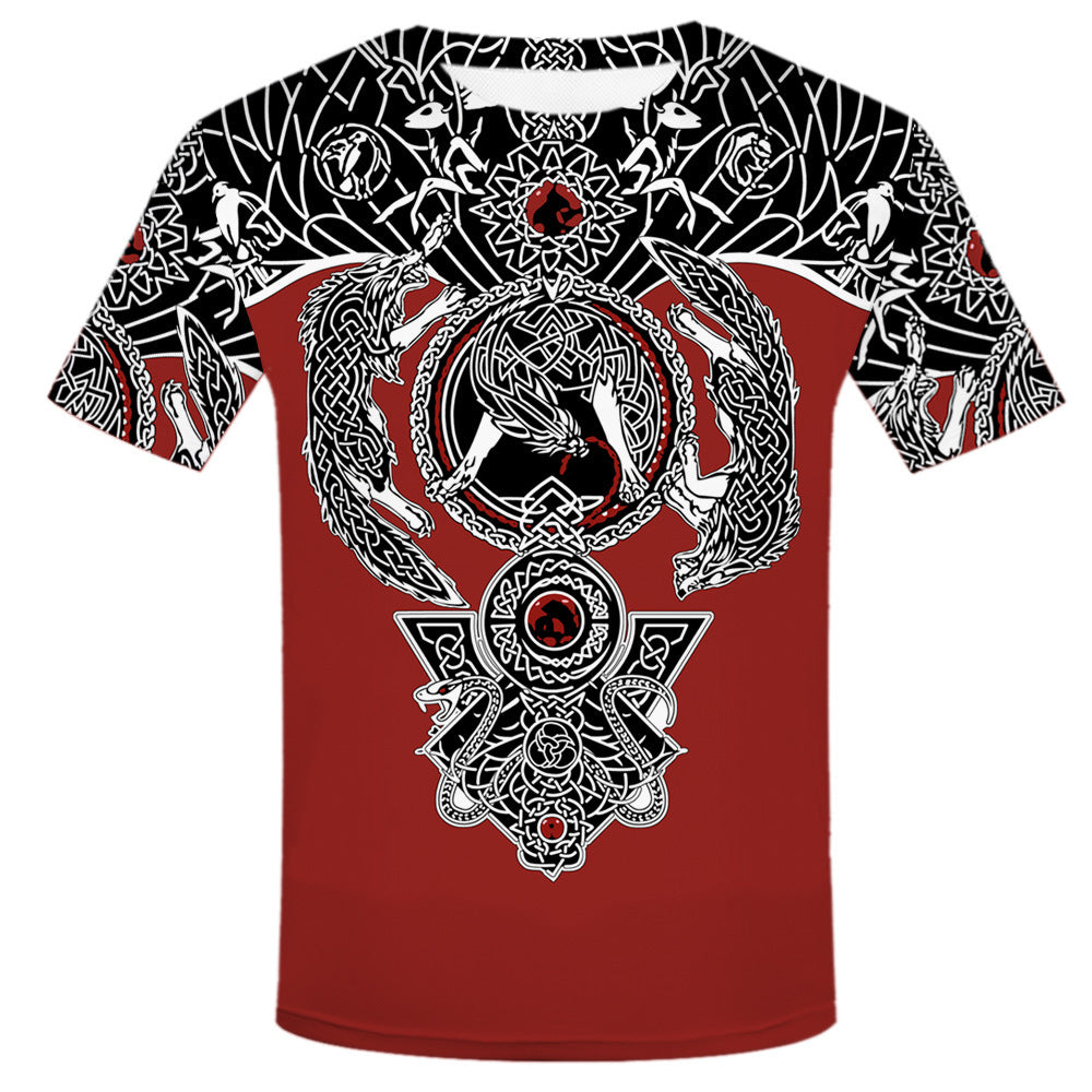 Men T-Shirt Viking Tattoo