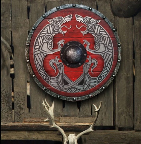 Viking Battle Shield 30cm Wooden Shield Decoration Pendant