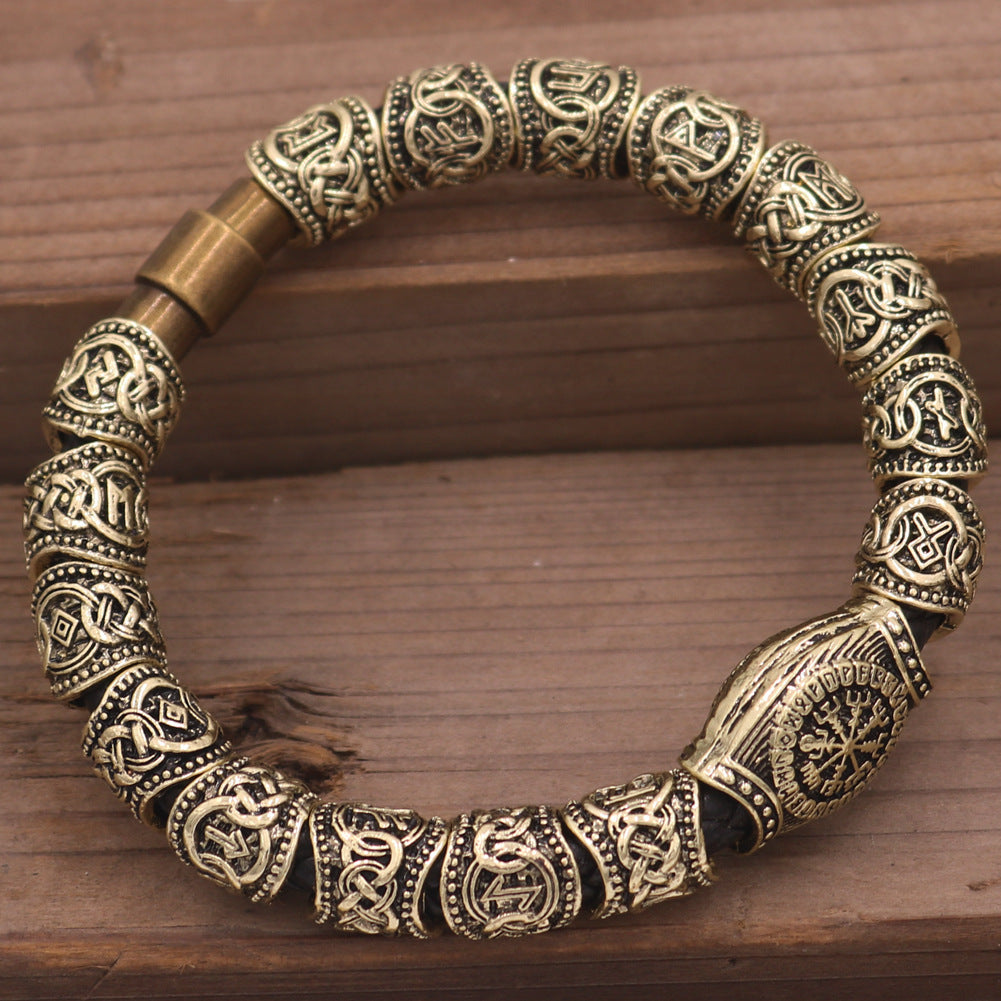 Viking Odin Compass Bead Accessory Bracelet