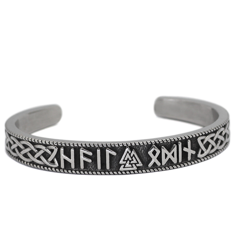 Solid Stainless Steel Viking Rune Bracelet