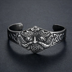 Viking Warrior Old Man Head Stainless Steel Men's Bracelet Trendy