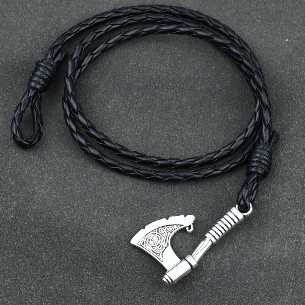 Men's Jewelery Ax Wrap Anchor Viking Leather Bracelet