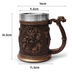 Personalized Tableware Viking Stainless Steel Liner Skull Wine Cup Resin