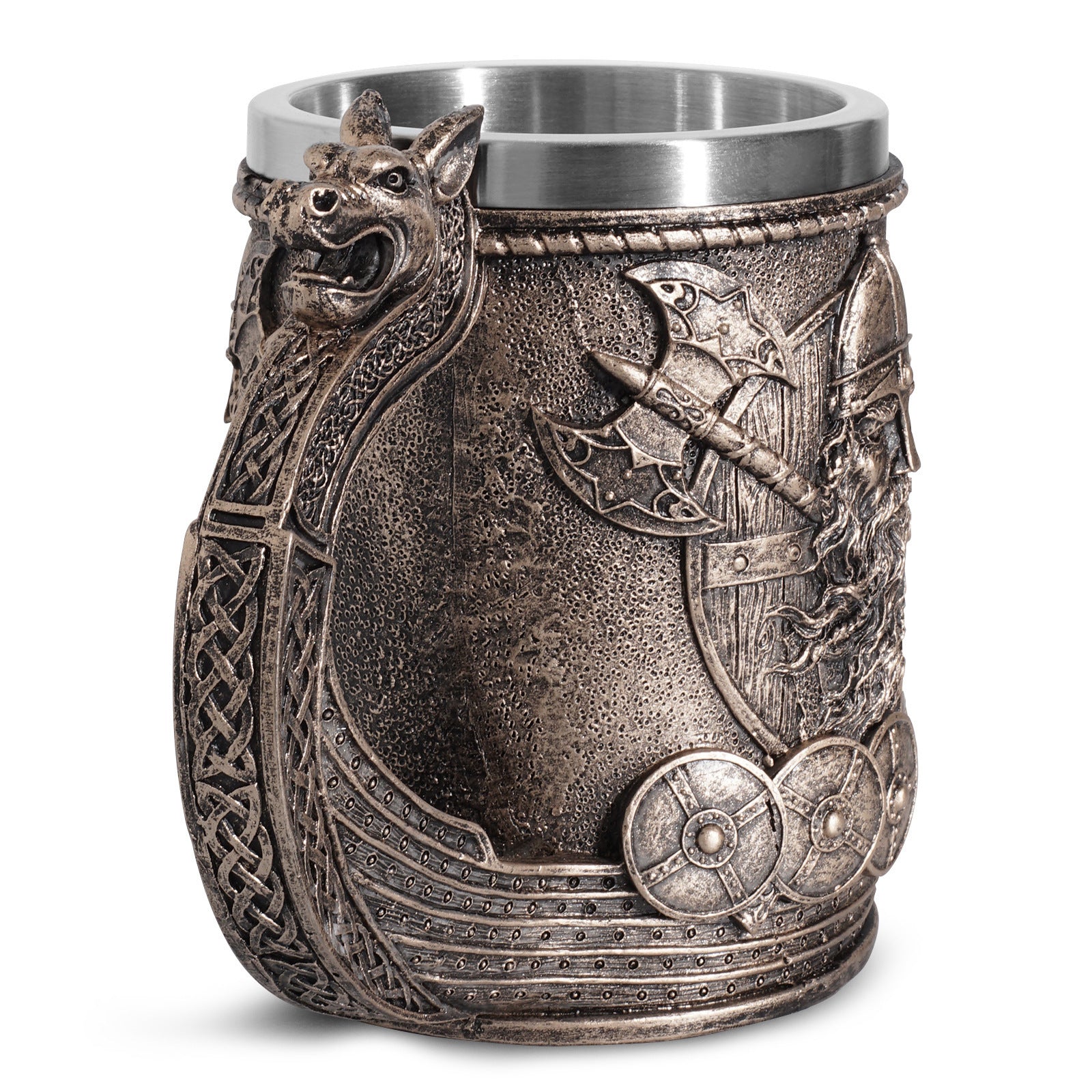 Personalized Tableware Viking Stainless Steel Liner Skull Wine Cup Resin