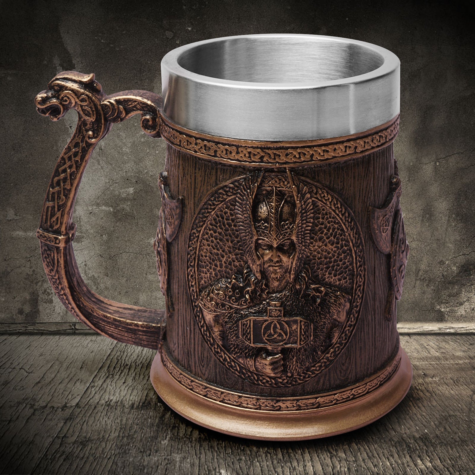 Personalized Tableware Viking Stainless Steel Liner Skull Wine Cup Resin