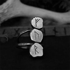 Dropshipping Gothic Stainless Steel Odin Norse Viking Amulet Rune Men Ring Fashion Words Retro Jewelry