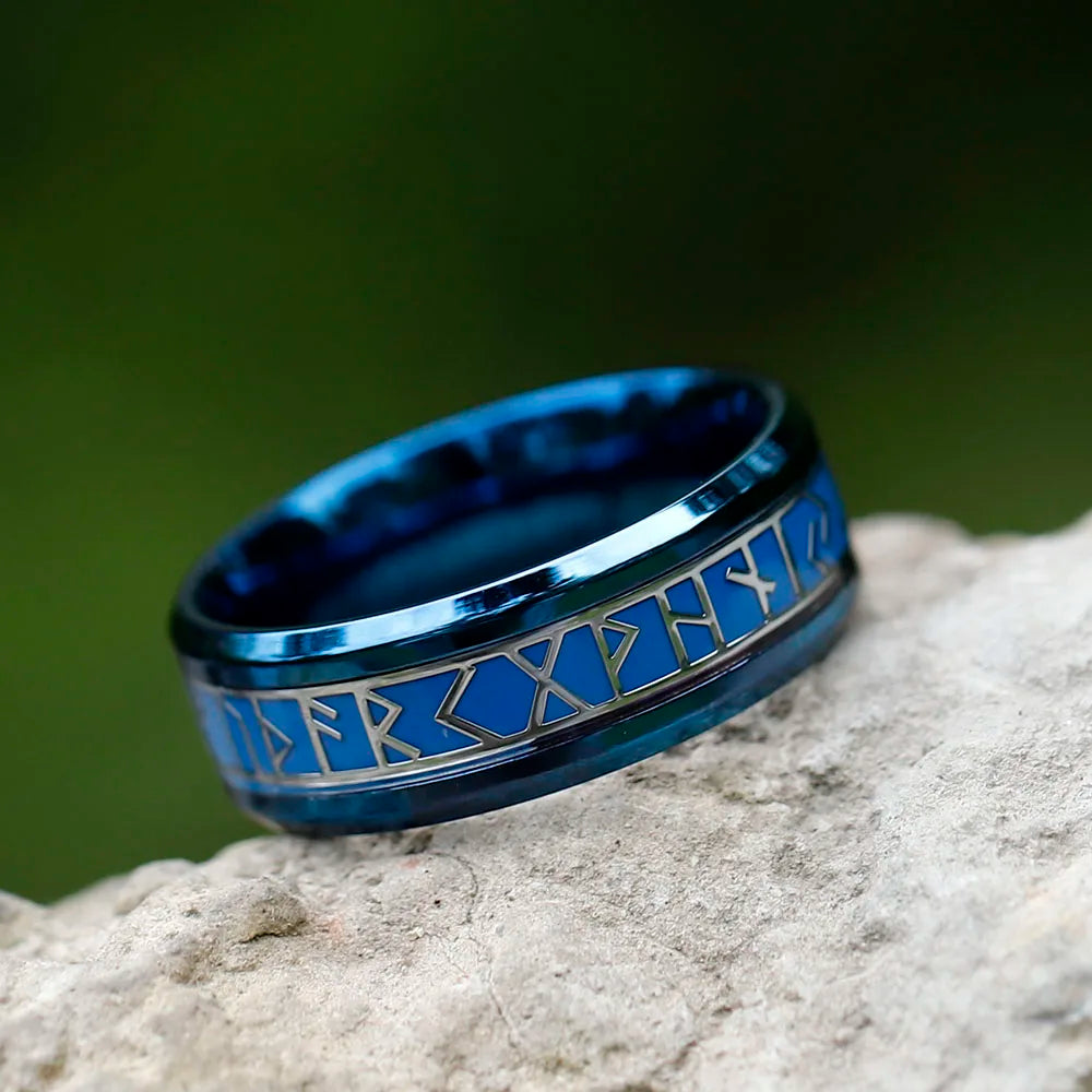 2022 NEW Men's 316L stainless-steel rings Odin Viking rune with multicolour fashion RING Amulet Jewelry Gift free shipping