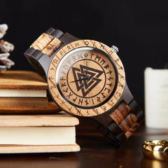 BOBO BIRD Viking Men's Watch Wooden Wristwatch Male Timepieces Customize Gift For Men With Wood Box