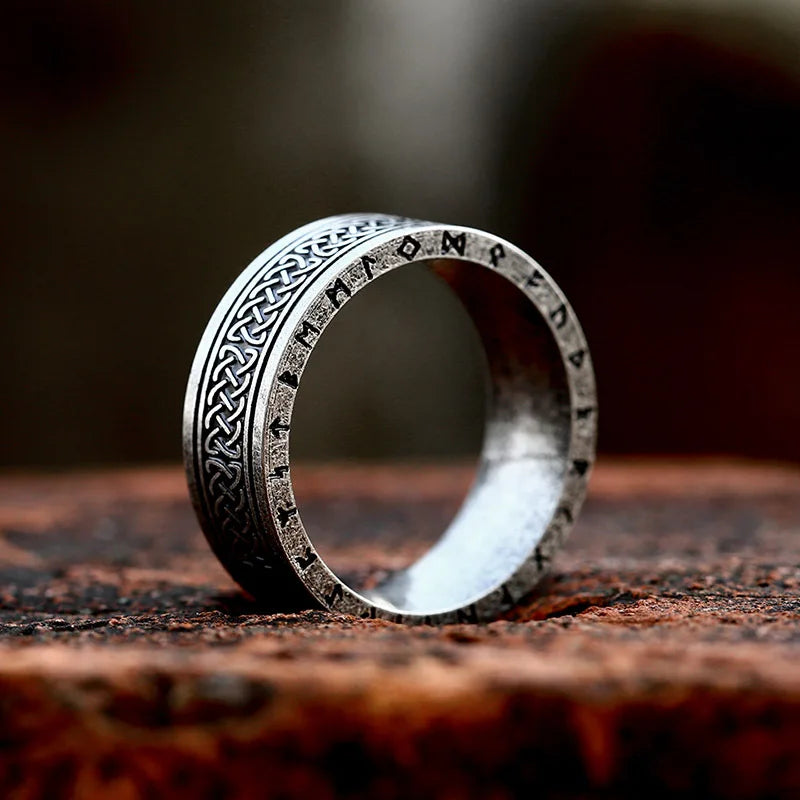 New Vintage Nordic Viking Rune Ring For Men Women Simple 316L Stainless Steel Viking Odin Letter Ring Retro Amulet Jewelry Gifts