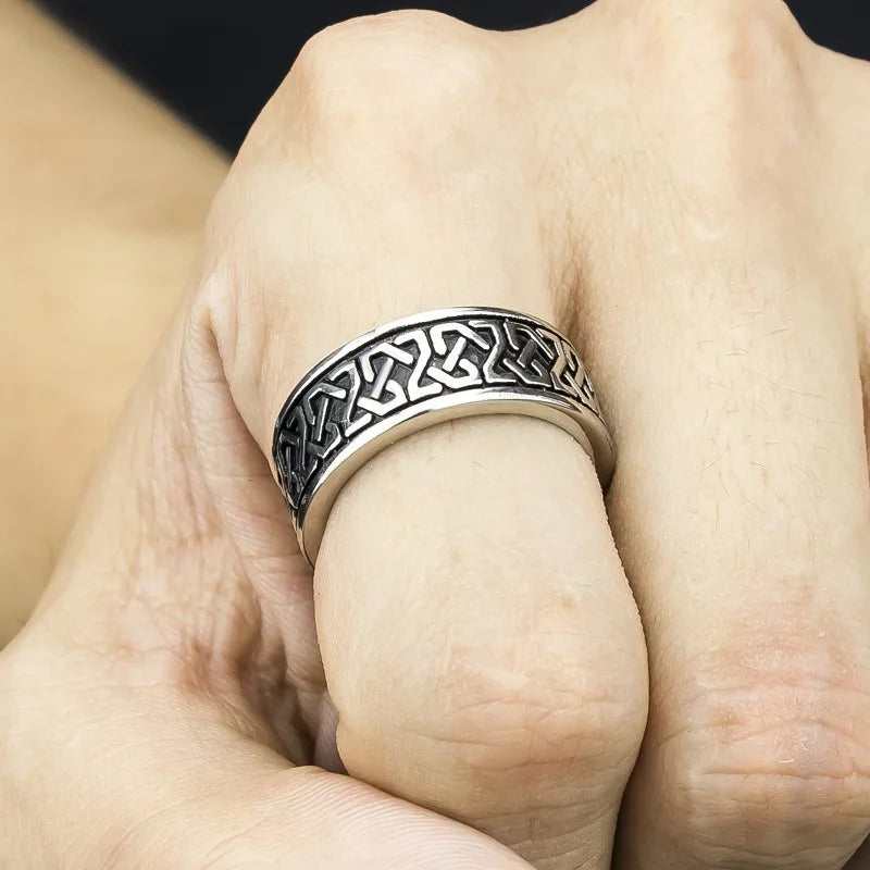 New Vintage Nordic Viking Rune Ring For Men Women Simple 316L Stainless Steel Viking Odin Letter Ring Retro Amulet Jewelry Gifts