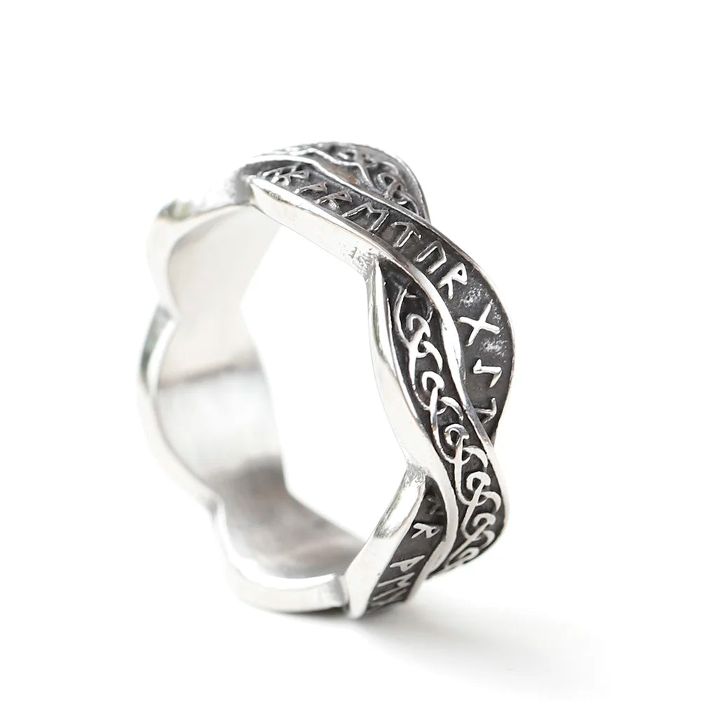 2024 New Creative 316L Stainless Steel Viking Nordic Celtic Festival and Runes Ring For Men Fashion Biker Cool Jewelry Gift