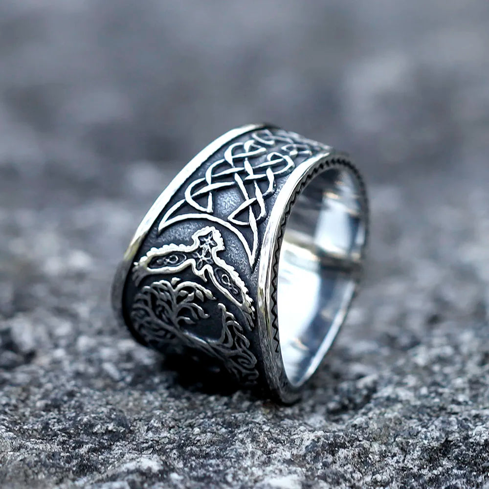 2022 NEW Men's 316L stainless steel rings viking Amulet Tree of life ring for teens fashion Jewelry for gift free shipping