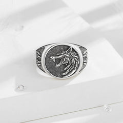 Eudora 925 Sterling Silver Viking Wolf Adjustable Ring for Men Women Vintage Wolf Paw Amulet Signet Ring Punk Jewelry Fine Gift