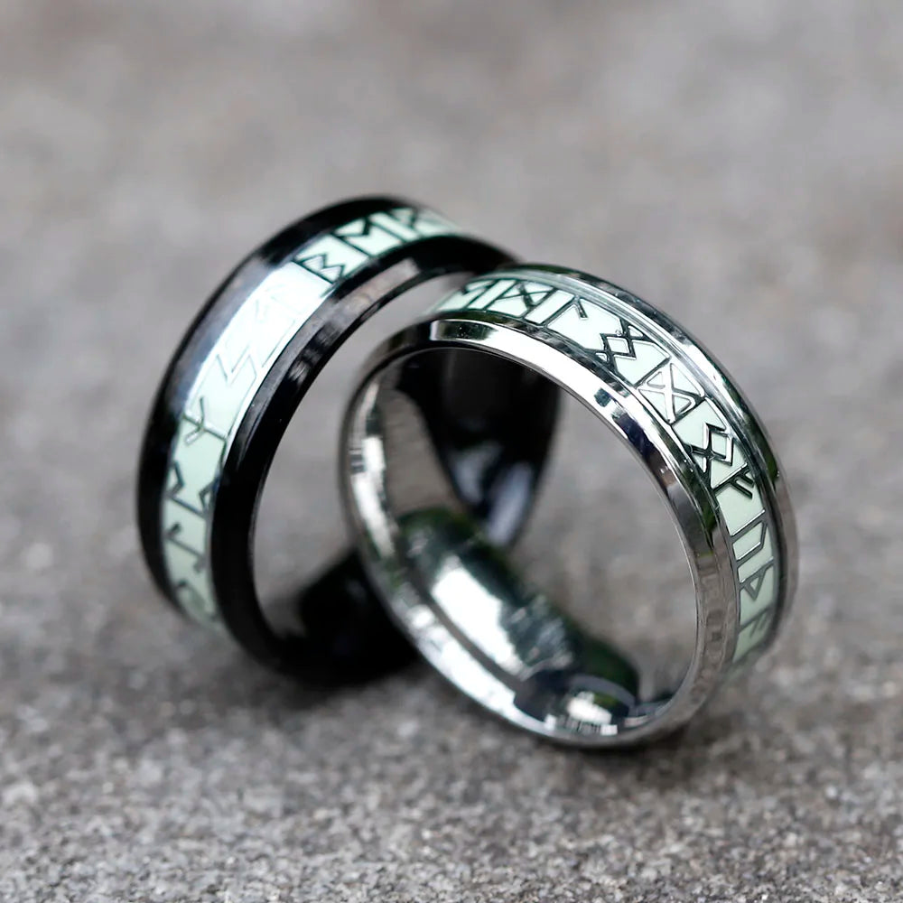 2022 NEW Men's 316L stainless-steel rings Odin Viking rune with multicolour fashion RING Amulet Jewelry Gift free shipping