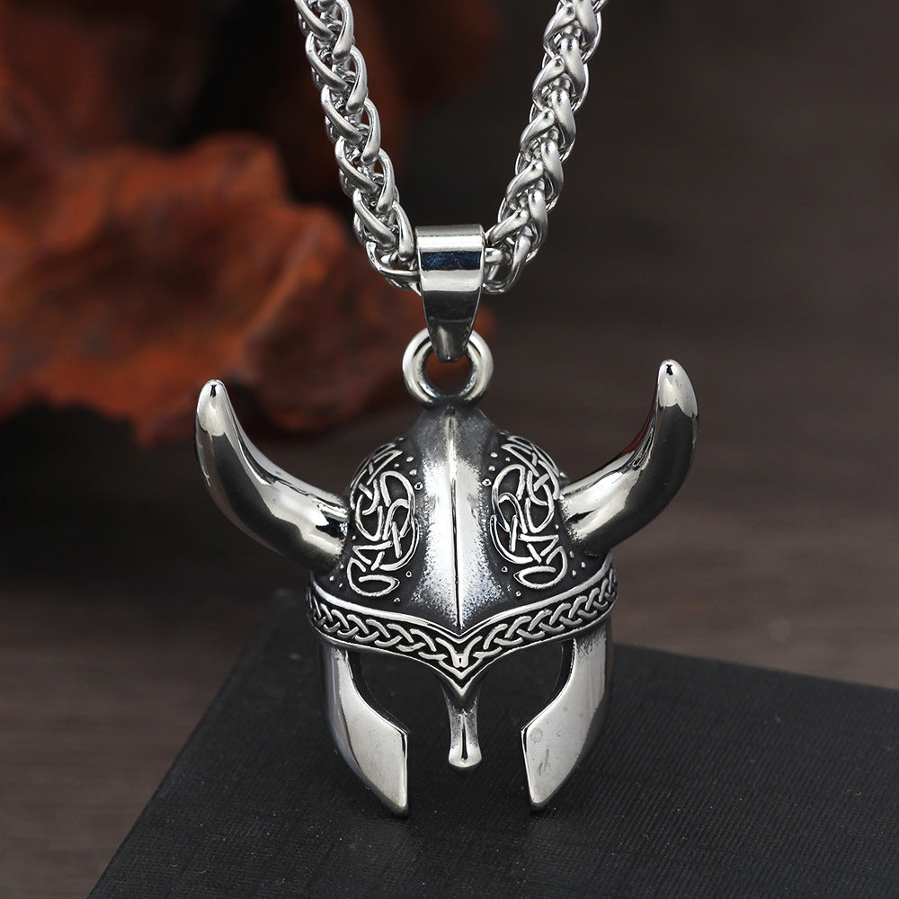 Nordic Viking Alloy Helmet Necklace