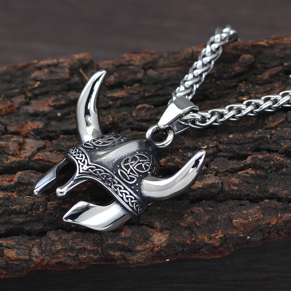 Nordic Viking Alloy Helmet Necklace