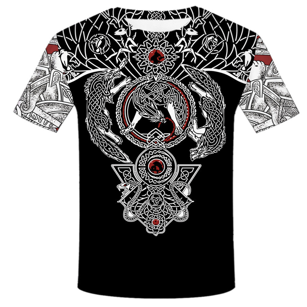 Men T-Shirt Viking Tattoo