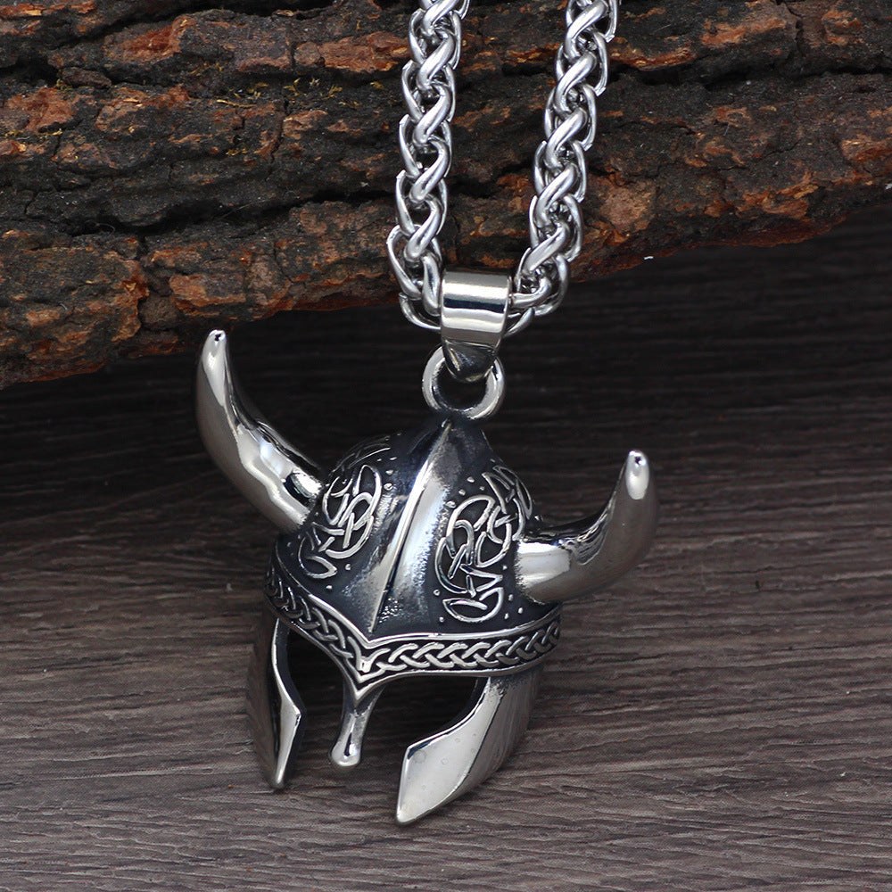 Nordic Viking Alloy Helmet Necklace